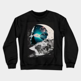 Collage Moon Face Crewneck Sweatshirt